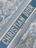 Dior 原單 Book Tote 老虎刺繡湖水藍森林系拼色大容量托特復古浪漫風