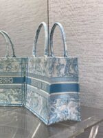 Dior 原單 Book Tote 老虎刺繡湖水藍森林系拼色大容量托特復古浪漫風