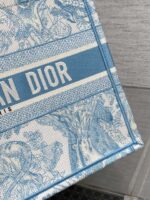 Dior 原單 Book Tote 老虎刺繡湖水藍森林系拼色大容量托特復古浪漫風