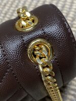 YSL復刻版經典格菱郵差包翻蓋設計金屬鏈條輕奢百搭款92739