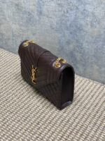 YSL復刻版經典格菱郵差包翻蓋設計金屬鏈條輕奢百搭款92739