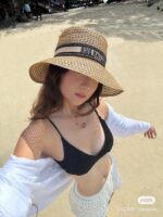 Dior精品仿製禮帽新款台灣PP草帽沿典雅時尚潮流必備