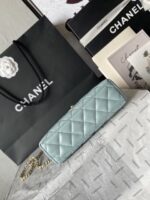 Chanel一比一淺藍手提包清新氣質鏈條菱格設計復古優雅小香23KAS4416