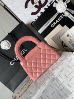 Chanel高仿粉紅手提包少女感爆棚鏈條設計復古優雅小香23K秋冬AS4416