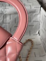 Chanel高仿粉紅手提包少女感爆棚鏈條設計復古優雅小香23K秋冬AS4416