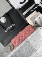 Chanel高仿粉紅手提包少女感爆棚鏈條設計復古優雅小香23K秋冬AS4416