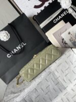 Chanel原單墨綠手提包23K秋冬款優雅質感復古鏈條小香風AS4416