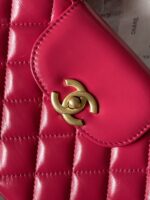 Chanel一比一紅色手提包菱格金釦氣場全開復古時髦小香風AS4416