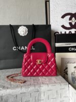 Chanel一比一紅色手提包菱格金釦氣場全開復古時髦小香風AS4416
