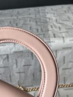 Chanel復刻版淺粉手提包金鏈菱格柔美典雅氣質法式復古風AS4416
