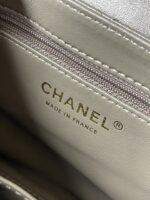 Chanel原單手提包灰色菱格金扣鏈條設計復古典雅小香風AS4416