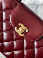Chanel一比一凱莉包棗紅色復古優雅秋冬爆款設計法式時尚風格AS4416