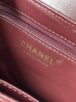 Chanel一比一凱莉包棗紅色復古優雅秋冬爆款設計法式時尚風格AS4416