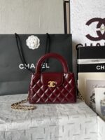Chanel一比一凱莉包棗紅色復古優雅秋冬爆款設計法式時尚風格AS4416