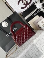 Chanel一比一凱莉包棗紅色復古優雅秋冬爆款設計法式時尚風格AS4416