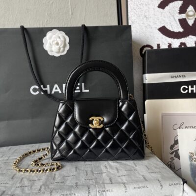Chanel高仿黑色凱莉包23K秋冬爆款小巧復古設計優雅百搭法式風情AS4416