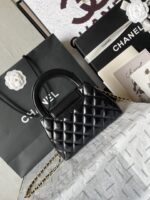 Chanel高仿黑色凱莉包23K秋冬爆款小巧復古設計優雅百搭法式風情AS4416