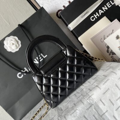Chanel高仿黑色凱莉包23K秋冬爆款小巧復古設計優雅百搭法式風情AS4416