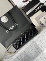 Chanel高仿黑色凱莉包23K秋冬爆款小巧復古設計優雅百搭法式風情AS4416