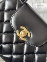 Chanel高仿黑色凱莉包23K秋冬爆款小巧復古設計優雅百搭法式風情AS4416