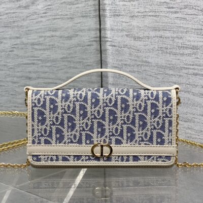 Dior 復刻版 30 Montaigne Cigale 拼皮鏈條WOC優雅百搭千金感小包