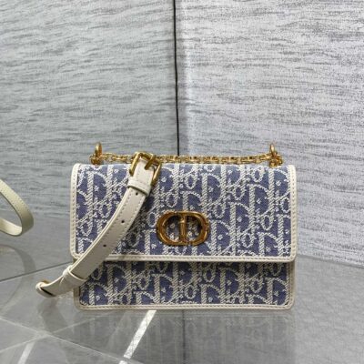 Dior 高仿 Caro Miss Montaigne 拼皮鏈條WOC精品仿製時尚百搭女包