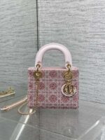 Dior 復刻版 Lady Dior 粉色珠子戴妃包17cm限量高仿優雅氣質女神款