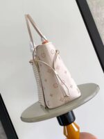 LV M14285 高仿 Neverfull MM 中號手袋｜奶油色 Monogram Empreinte 全皮提花購物袋