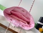 CHANEL一比一粉白配色沙灘包 甜美雙C菱格紋大容量托特 夏日限定風格AS5429