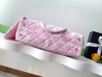 CHANEL一比一粉白配色沙灘包 甜美雙C菱格紋大容量托特 夏日限定風格AS5429