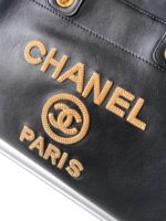 CHANEL精品仿製黑色編織風沙灘托特包容量大經典小香風通勤首選
