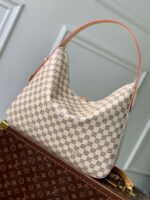 LV 一比一Slouchy MM格紋手袋 高級感大容量通勤包 氣質優雅法式風N00126