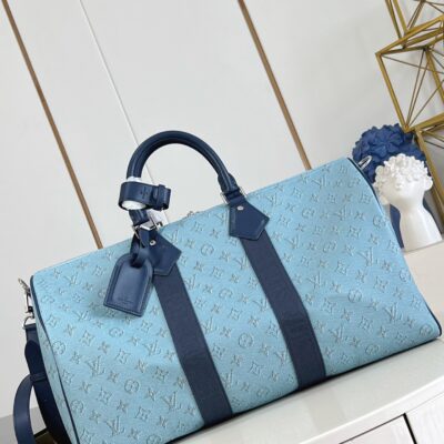 LV精品仿製Keepall 45旅行袋沉穩配色設計 經典復古法式格調