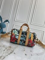 LV 精品仿製 Keepall 25 聯名迷你旅行包 夏日熱帶設計潮流吸睛