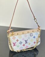 LV A貨白三彩麻将包Pochette Accessoires手袋時尚經典精緻工藝