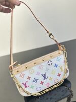 LV A貨白三彩麻将包Pochette Accessoires手袋時尚經典精緻工藝