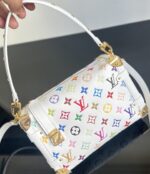 LV精品仿製白三彩Side Trunk中號手袋復古盒型設計時髦吸睛