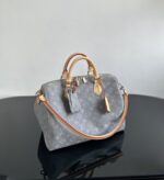 LV 一比一Speedy Soft 30牛仔灰手袋 街頭風時尚百搭設計