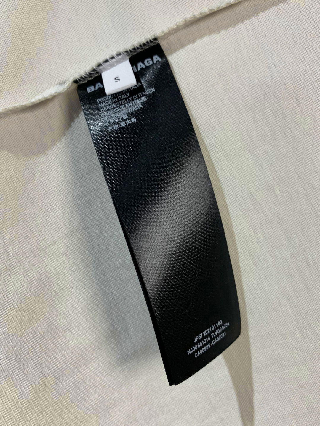 Balenciaga 巴黎世家 米白布蘭妮圓領短袖T恤|純棉定染 叠層印花 OS寬鬆版型