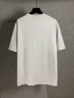 Balenciaga 巴黎世家白色前後刺繡字母圓領短袖T恤｜純棉磨破工藝 定染面料 潮流男女款
