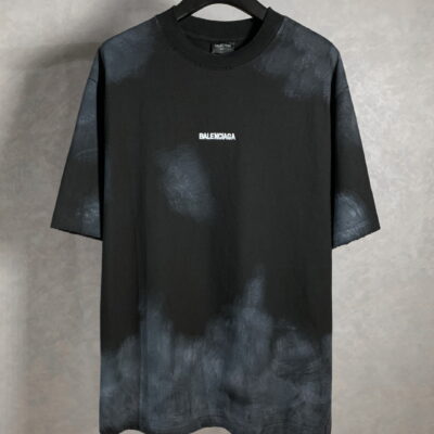 Balenciaga 巴黎世家 白色前後刺繡圓領短袖T恤｜磨破手繪工藝 潮流高質感男女款