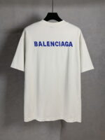 頂級原單Balenciga 白色前後刺繡字母短袖T恤｜磨破做舊復古感 百搭潮人款