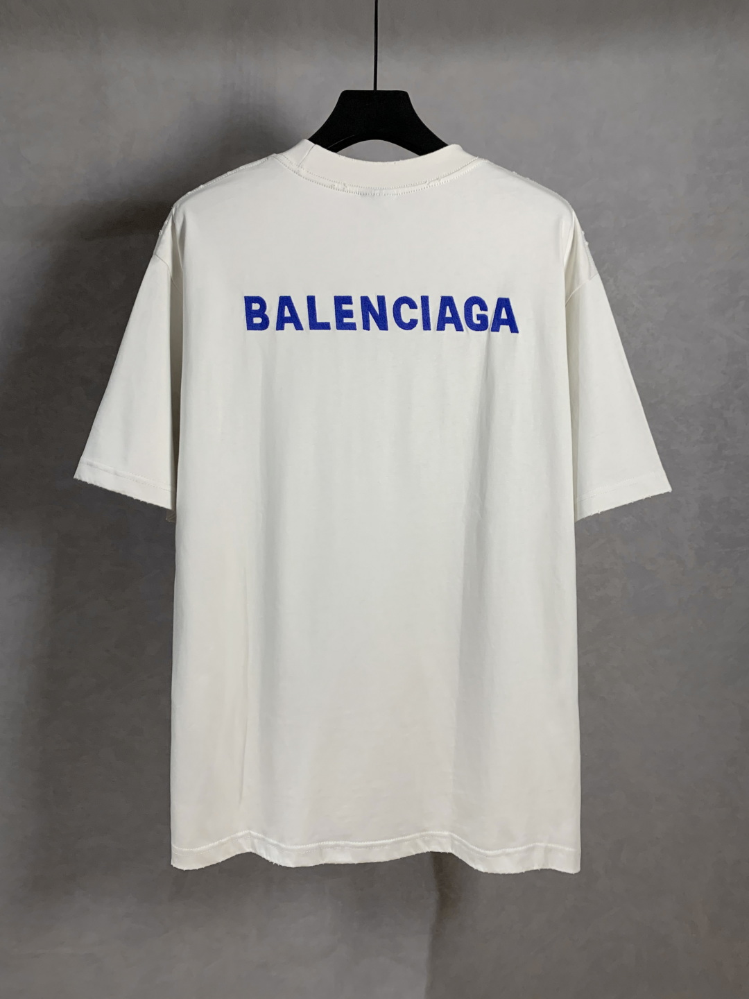 頂級原單Balenciga 白色前後刺繡字母短袖T恤|磨破做舊復古感 百搭潮人款