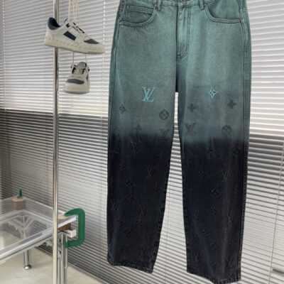 LV 高仿新款漸變牛仔褲 春夏必備潮流男女同款 時尚百搭