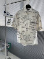 LV 一比一2025SS字母短袖襯衫 男士春夏痞帥休閒格子設計