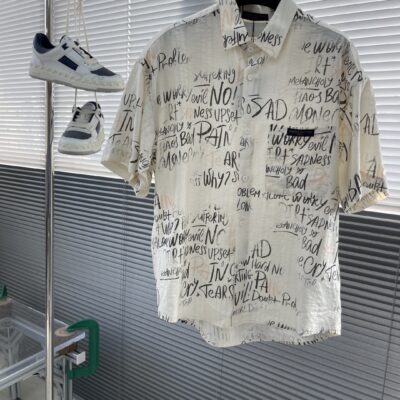 LV 一比一2025SS字母短袖襯衫 男士春夏痞帥休閒格子設計