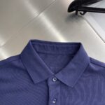 LV 精品仿製雲朵刺繡翻領T恤 藍色微闊版型 2025春夏潮流百搭推薦