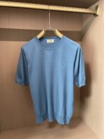Hermès A貨男士短袖針織衫 H繡標圓領T恤 2025春夏新款 天絲羊毛混紡 清爽透氣質感款