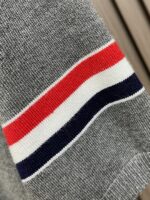Thom Browne 原單灰色提花小狗針織Polo衫 滿版俏皮圖騰 夏季翻領短袖百搭款