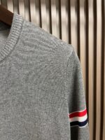 Thom Browne 原單灰色提花小狗針織Polo衫 滿版俏皮圖騰 夏季翻領短袖百搭款